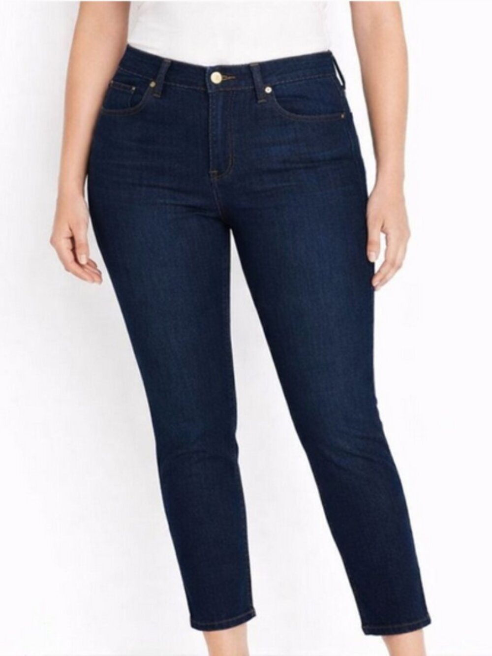 Chico's Platinum Denim Dark Wash Crop Jeans size 0  NWOTS